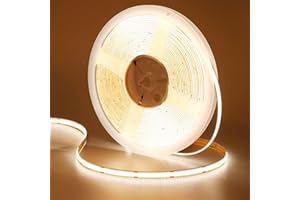GOMING Tira LED COB 24V 10M Blanco Cálido 3000K CRI 93+ Brillo Alto 6300lm Luminiscencia Lineal de Alta Densidad 312LED/M No Impermeable IP20 Luces LED para Sala de estar Armario y más(Sólo Tira)