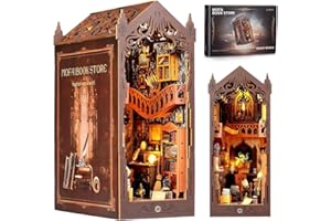 Dhqkqg DIY Book Nook Kit Per La Libreria Fai Da Te, Kit Per Casa Delle Bambole In Miniatura 3D,Kit Di Costruzione Con Luce A LED,In Legno, Per Decorazioni E Regali Creativi Per Adolescent (Biblioteca)