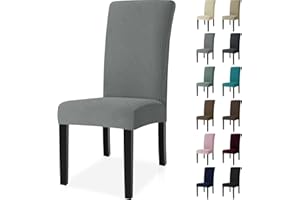 Ystyle Housse de Chaise 6 Pièces, Extensible Housse Chaise Salle à Manger, Universel Housse pour Chaise, Housses de Chaises Lavable, Moderne Couvre Chaise Protege Chaise Decoration, Gris Clair