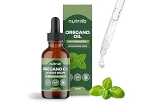 NUTRIVO Oregano Oil Drops - 90% Carvacrol | 30ml Bottle - Over 1 Year Supply | Pure Wild Oregano Oil for Immune Support, Digestive Health & Natural Wellness | Pure and Potent Oil of Oregano