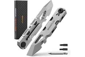 GIRIAITUS Multiherramienta EDC con barra de palanca con destornillador de trinquete bidireccional y bolígrafo eterno, llaves, palanca, abridores de botellas y cajas, accesorios para acampar
