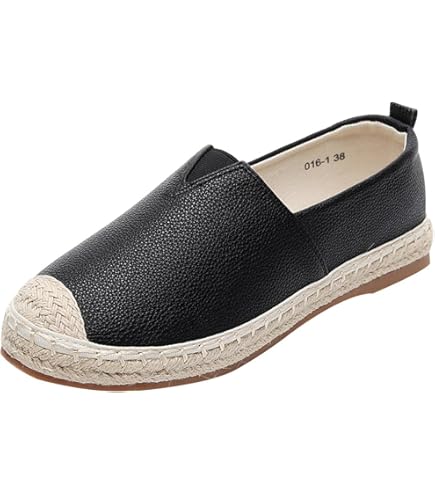 MIAOZHANG Damen Platform Sandalen - Bequeme Espadrilles Mit Hanfseil-Sohle
