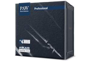 PAW DECOR COLLECTION PAW - Serviettes Airlaid (40 x 40 cm) I 50 pièces I Unicolore I Semblable à du tissu I Élégante décoration de table I HoReCa I Pour les occasions comme mariages, les fêtes I Color: Black