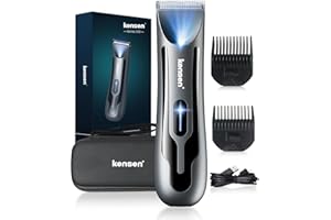 KENSEN Manscape Body Hair Trimmer Men, 120mins Extended Battery Life Electric Ball Trimmer Intimate Shavers for Men, Hypoallergenic Ceramic Blade, Waterproof Groin Shaver Groomer, Portable Storage Bag