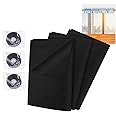 PHOGARY 3 Pack Mosquito Net for Windows, Fly Window Screen Mesh Insect Netting Bug Bee Mosquito Protector with Tapes, Black (130 x 150 cm with 3 Tapes)