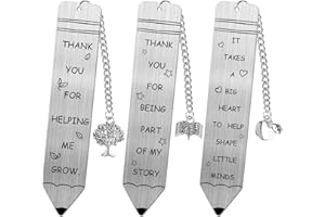 COCHIE 3 PCS Thank You Teacher Bookmark Gifts for Women Men Thank You for Helping Me Grow Big Hearts Shape Little Minds Teacher Appreciation Gifts for Teacher Leaving Retirement Christmas Birthday