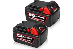 Goodexo 2X 18V 5000mAh M18 Batterie de Rechange pour Milwaukee Batterie 18V M18B 48-11-1840 48-11-1850 48-11-1828 48-11-1815 48-11-1820 48-11-1852 48-11-1822 pour Milwaukee 18V Batterie