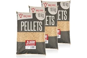 BBQ-Toro Pellet di ciliegio, 100% legno di ciliegio, pellet per barbecue, per affumicatori, per il forno a pellet per e impianti di riscaldamento (30 kg)