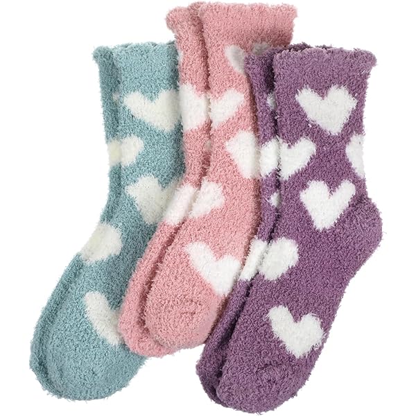 FloralGrace 5 Paia di Calzini da Donna con Fiocco Fluffy Caldi Invernali Comodi