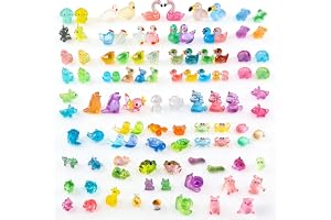 ACEBON 102 st Lysande Hartsdjur, Miniatyrfigurer Glow in The Dark för Älvträdgårdar, Akvariedekor, Dockhusscener och Mikrolan