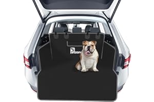 PETZANA Car Boot Liners For Dogs With Large Pocket - Non-slip Waterproof Protector With Bumper Flap & Sides, Universal Size Boot Liner Matt Protection Cover, Dog Car Boot Covers For Cars, Truck, SUV