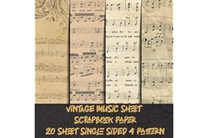 vintage music sheet scrapbook paper 20 sheet single sided 4 pattern: old music note craft paper for scrapbooking & decorative antique pads collection ... invitation & collage & decoupage projects