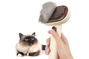 ‎AUMUCA Aumuca Szczotki dla kotów domowych, szczotka do sierści psa do wypadania kotów długowłosych lub krótkowłosych szczotka do pielęgnacji dla psów, kociąt, masaż koni, usuwa luźne futro, brązowe