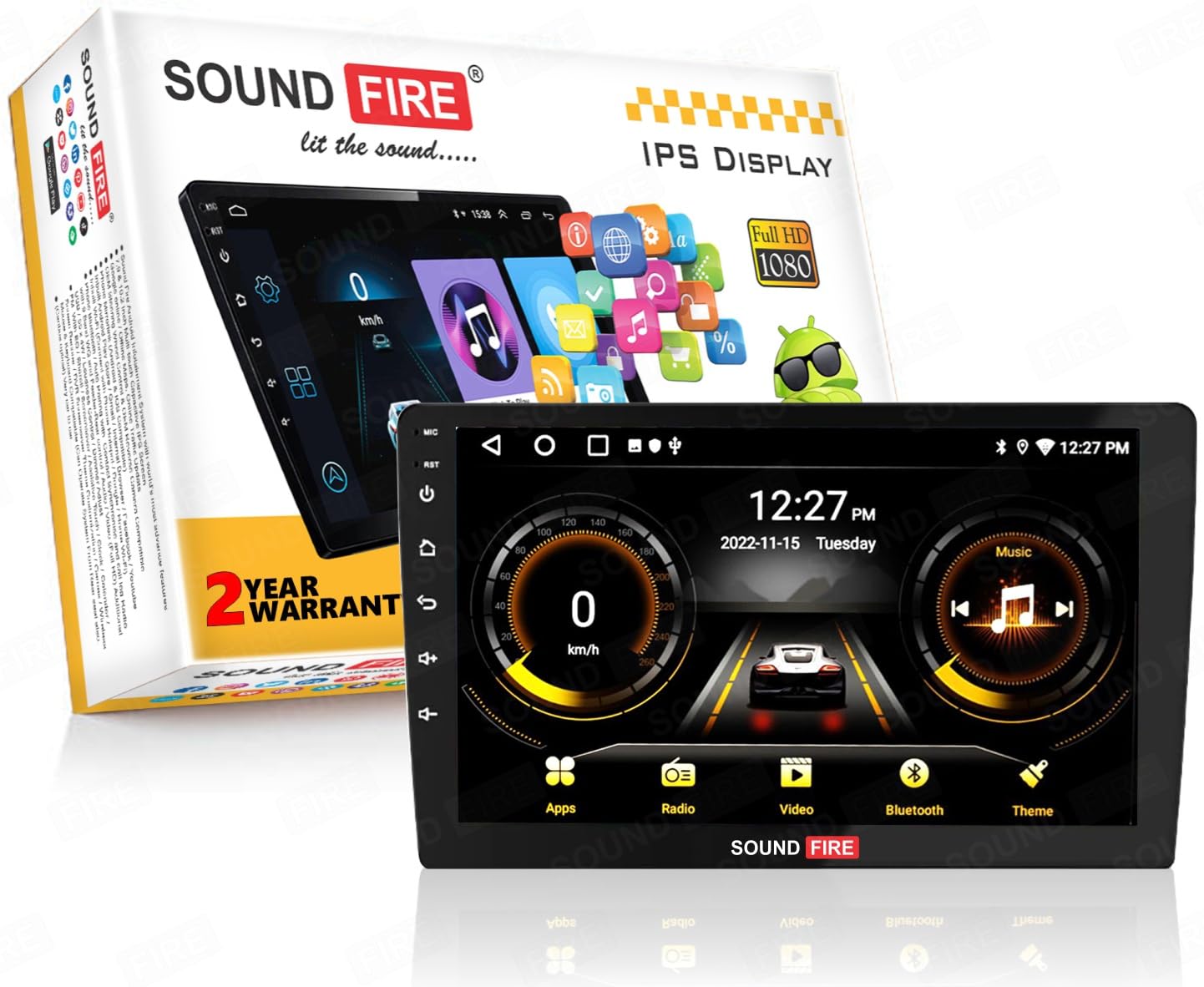 SOUND FIRE NEXGeneration 9" Inch QLED IPS Android with Wireless Car-Play & Android-Auto (2GB/32GB)