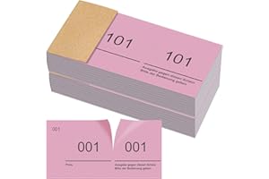 Nezyo Bloques Numerados 1-200 Boletos de Rifa con Números Dobles 10cm x 5cm Papeletas Rifa para Guardarropa Sorteos Eventos Fiestas Ferias y Golosinas(Rosa)