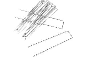Milaloko 30-pack 15 cm U-formad trädgårdssäkringspinne i galvaniserat stål, markhäftklamrar för ogrästyg, nät, konstgräs, tält, membran