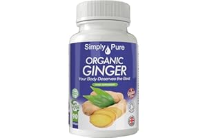 Simply Pure Organic Ginger for Digestive Health & Inflammation | 500 mg x 90 Capsules | 100% Pure Soil Association Certified | Gluten Free | GM Free | Vegan
