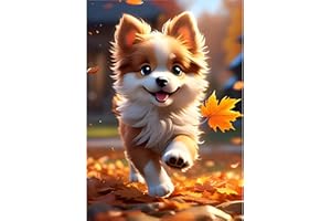 MOGTAA Chien Peinture Diamant Adulte, 5D Animaux Diamond Painting Complet Diamant Kit Enfants, Diamant Painting Strass Point de Croix Cristal pour Murale Décor 30x40cm