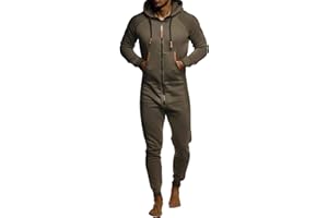 Leif Nelson Herren Overall Jumpsuit Onesie Trainingsanzug Jogginghose Fitness Einteiler Bekleidung LN8270