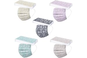 RAOPUZI 50 Pièces Adulte pour Masque Tissu Non-tissé 3 Plis Protection Faciale Jetable Respirant Doux Antipoussière Plein Air Femmes et Hommes Impression Bandeaux Tissu Multifonctionnel Écharpes (A-3)