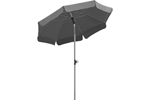 Schneider Sonnenschirm Locarno, anthrazit, 150 cm rund, Gestell Stahl, Bespannung Polyester, 2 kg