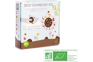 CULTIVEA® Kit Prêt à Pousser DIY Bombes de graines - Semis de fleurs à planter pour abeilles - Graines 100% Bio -Made In France - Jardinage - Activité manuelle ludique enfant - Idée cadeau