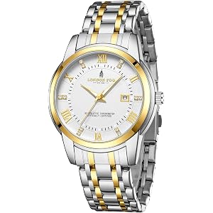 London Fog Regent Collection Analog Quartz Watch for Men with Round Dial and Stainless Steel Strap, Metal Case, Date Display, Luminous Hands & Hour Markers, Water Resistant
