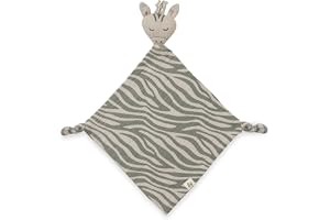 Hauck Snuffelduk Baby Cuddle N Play, muslin, bomull, gosedjur, gosedjur, tröstare, sniffdjur, tvättbar vid 60 °C, 25 x 25 cm (zebra