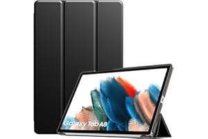 TiMOVO Funda Protectora para Galaxy Tab A8 10.5'' 2021 2022 (SM-X200/SM-X205), Carcasa Trasera Delgada Cubierta Dura Translúcida Soporte Trifold para Samsung Galaxy Tab A8, Negro