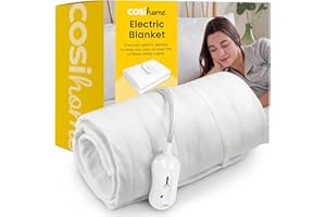 Cosi Home Double Electric Blanket - Premium Microfleece Soft Touch, Heated Fitted Mattress Underblanket, Cover, Bed Warmer Pad - 3 Heat Settings & Machine Washable - 120 x 135cm