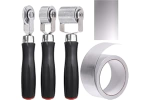 Swpeet 4Pcs 3Sizes Car Sound Deadening Roller Set, 6mm 20mm 40mm Metall Auto Noise Roller Installation Tool Seam Roller mit 66 Feet Aluminiumfolie Band Finishing Dichtungsband für Auto Sound Deadener