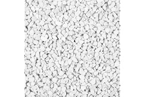 Edzard Granuli Decorativi/Pietre Decorative (2-3 mm), 2 kg, Colore Bianco, Impermeabile, Senza Polvere, in Un Sacchetto sigillabile, Vetro Domo tealight Libero