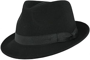 MAZ UK-Unique - Elegant 100% Wool Trilby Hat Waterproof & Crushable Handmade with Grosgrain Band Premium Quality Trilby Fedora Stylish Hat Perfect Fashion Statement (UK-Unique)