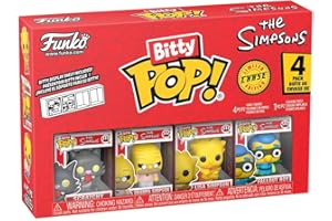Funko Bitty Pop! The Simpsons - Scratchy - 4 PK- 1/6 Odds for Rare Chase Variant and A Surprise Mystery Mini Figure - 0.9 Inch (2.2 Cm) Collectable - Stackable Display Shelf Included, assorted models