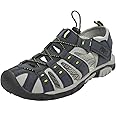 PDQ Mens Boys Hiking Closed Toe Trail Sandals, Size 2-12, Synthetic Nubuck Uppers, Highly Cushioned Insoles, Rugged Flexible Sole, Adjustable Velcro Straps