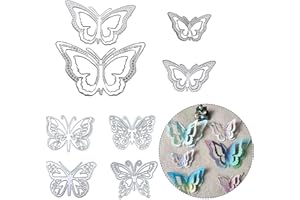 Bofanze 8 Pièces Dies Cutting Papillon 3D Matrices de Découpe en Métal Papillon Carbone Cadre Papillon Fabrication Papillon Matrices En Métal pour Le Gaufrage La Fabrication de Cartes Le Scrapbooking