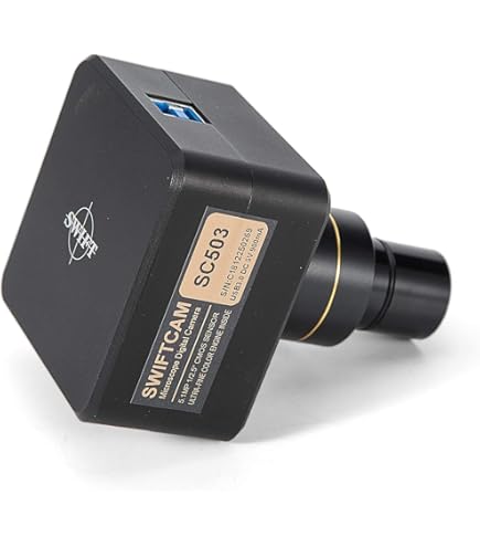 AmScope MF603C-CCD Telecamera Per Microscopia A Fluorescenza – 6 MP, Sensore CCD, Regolazione Termica, Per Scarsa Illuminazione - 5