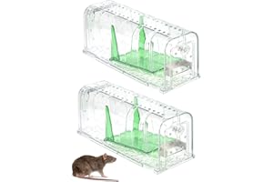 NETONDA Mausefalle Lebend 2 Stück Tierfreundliche Lebendfalle für Mäuse, Wiederverwendbar Mäusefalle Maus Lebendfalle Mäuse vertreiben Rattenköder Maulwurffalle Mäusevertreiber Rattenfallen