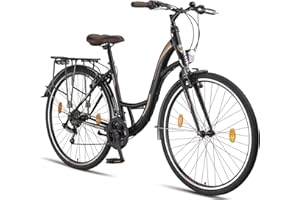 Licorne Bike Stella de 28 Pulgadas, Bicicleta Urbana de Paseo para Mujer, Desde 160 cm, luz, Cambio de Velocidad 21