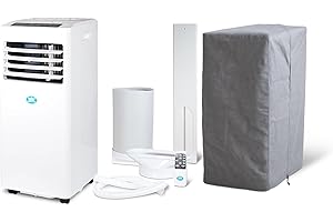 Prem-I-Air 4-in-1 Portable Air Conditioner 8000 BTU with Remote Control, 24 Hour Timer, Two Window Venting Kits. Dehumidifier. Powerful Rapid Cooling, Cooler Unit, Class A Energy Efficiency Rating
