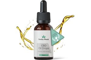 Swiss Peak 6000mg CBD Oil (Max Strength), Premium Quality Hemp Extract, 30ml Bottle, Natural Flavour, Third-Party Tested – Swiss Formulated | UK-Made – Non-GMO, THC-Free