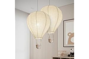 METHEDEECO mongolfiera decorativa 2 Pezzi mongolfiera da appendere Lampadario 35cm Paralume in Tessuto Fatto a Mano, Ideale Come Regalo per Bambini e per Decorare la Stanza dei Bambini