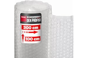 NOOR Luftpolsterfolie Rolle 1,0x3,0 m - Polsterfolie Noppenfolie Isolierfolie - Wetterbeständige Folie für Kübelpflanzen im Freien - ideal für Versand, Verpackung, Umzug