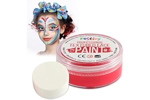 Festicy Premium Pittura per viso I 20g colori per il viso e corpo ed una spugna I face paint trucchi da viso per travestimenti, per Carnavale e Halloween, truccabimbi per bambini ed adulti (Rosso)