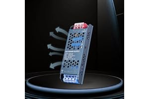 YOODI Transformateur 220V 24V, LED Transfo 150W 6,25A Adaptateur Alimentation, Conducteur à Tension Constante Basse Tension, 220V AC à 24V DC LED Driver Ultra Mince pour LED Bande Lumineuse