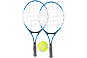 MUTUER Tennisschläger-Set für Kinder, 2 Tennisschläger mit 1 weichen Tennisball und 1 Tragetasche Tennisschläger Anfänger-Übungsschläger für Kleinkinder im Innen- und Außenbereich(Blau)
