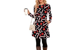 SENBATU Jumper Dress Ladies Long Sleeve Dresses for Women UK Side Buttons Tunic Dress with Pockets