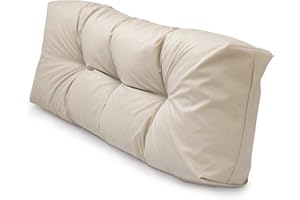 Spatium Palettenkissen Set abnehmbar Bezug wasserdicht gesteppt Palettenauflage Palettenpolster Palettensofa Palettenmöbel Beige Langes Rückenkissen 120x40x15