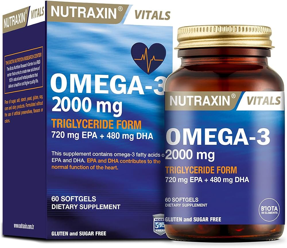 Nutraxin Omega-3 2000 Mg 60 Softjel - Balık Yağı, EPA 720, DHA 480 Mg Takviye Edici Gıda