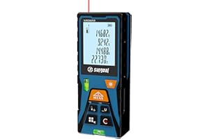 SG SURGOAL Laser Distance Meter 196ft Digital Laser Measuring Tool with LCD Backlit Display, Pythagorean Mode, Area & Volume Calculation, ±2mm Accuracy, Class II, Electronic Tape Measure for DIY and Construction